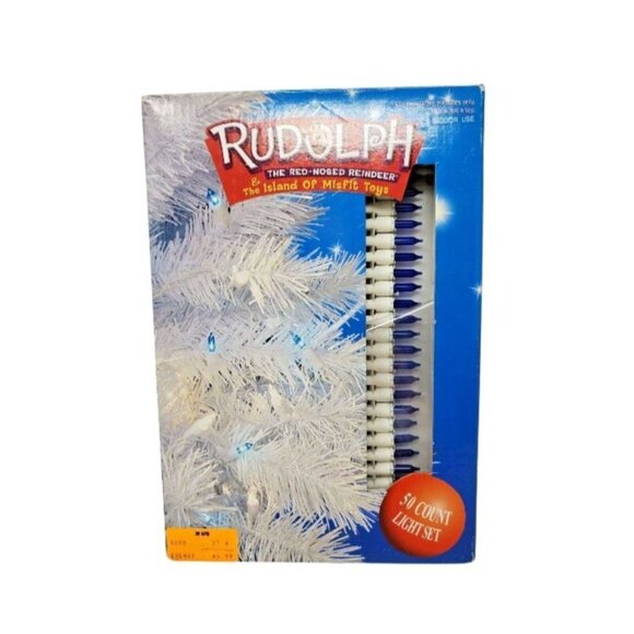 Vintage Rudolph Island of Misfit Toys 50 Blue Christmas String Lights 2002 NIB - Picture 1 of 2